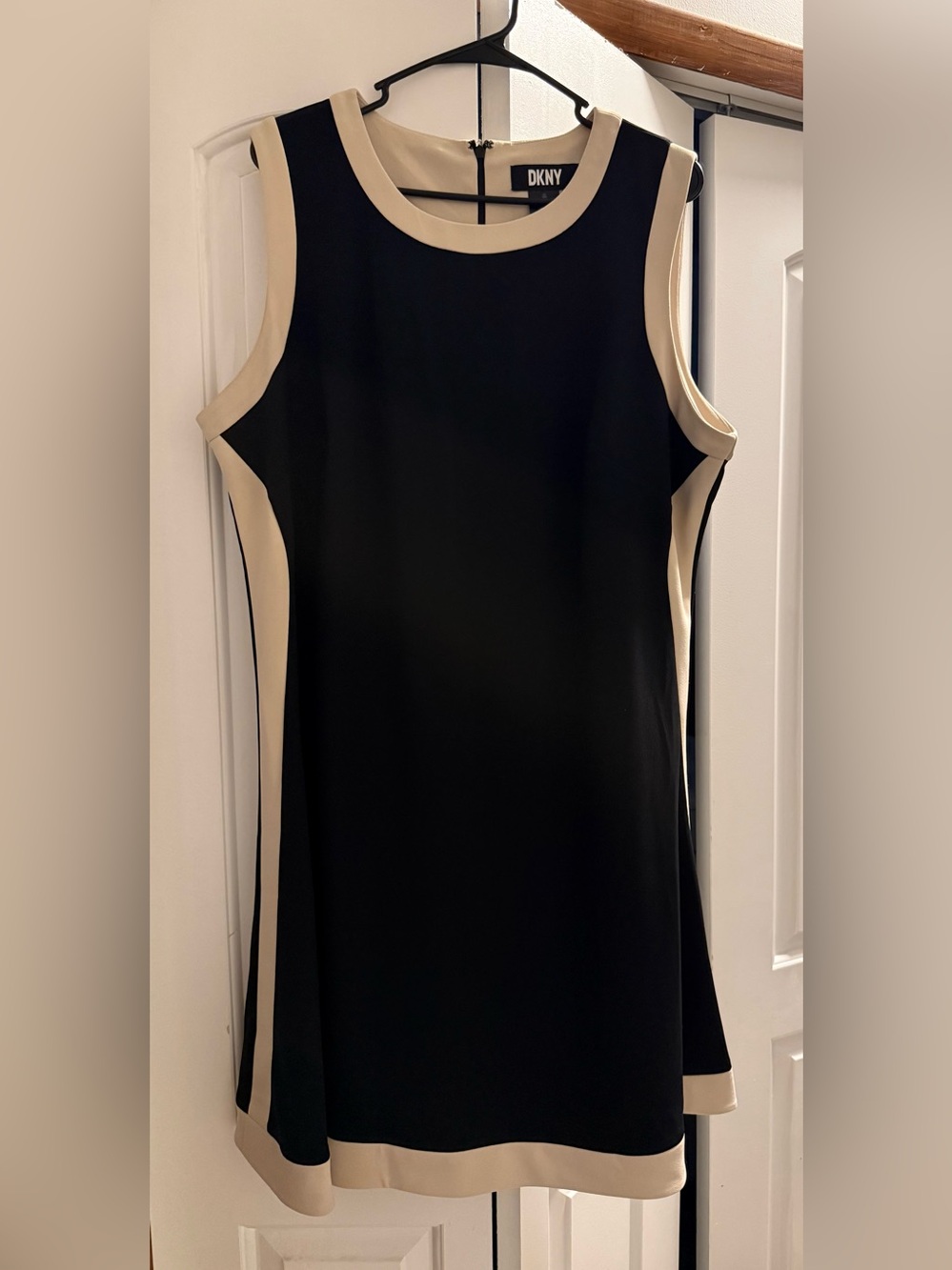 DKNY Black Dress with Cream-Tan Interior Trim